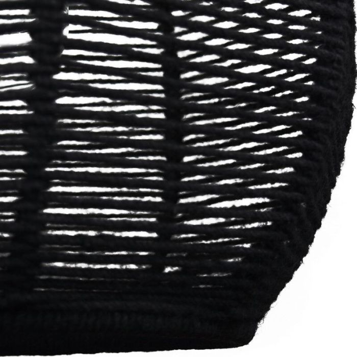 Stoere touw hanglamp Milca, Zwart touw