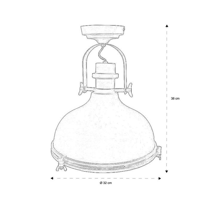 Mat zwarte plafondlamp Liga, Industrie look