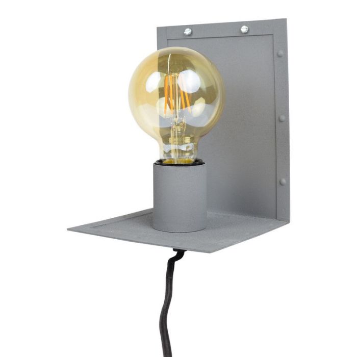 Grijze, industriële wandlamp Ferit