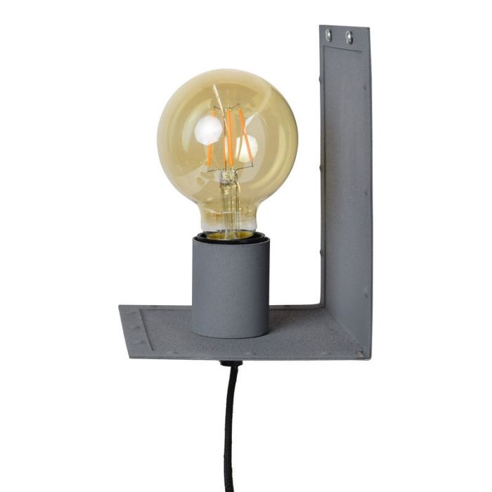 Grijze, industriële wandlamp Ferit