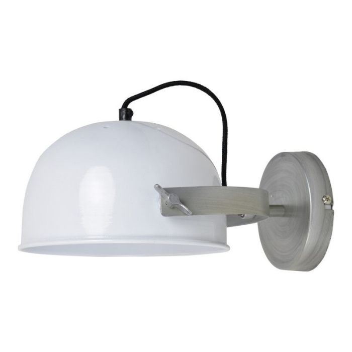 Witte, industriële wandlamp Ferman