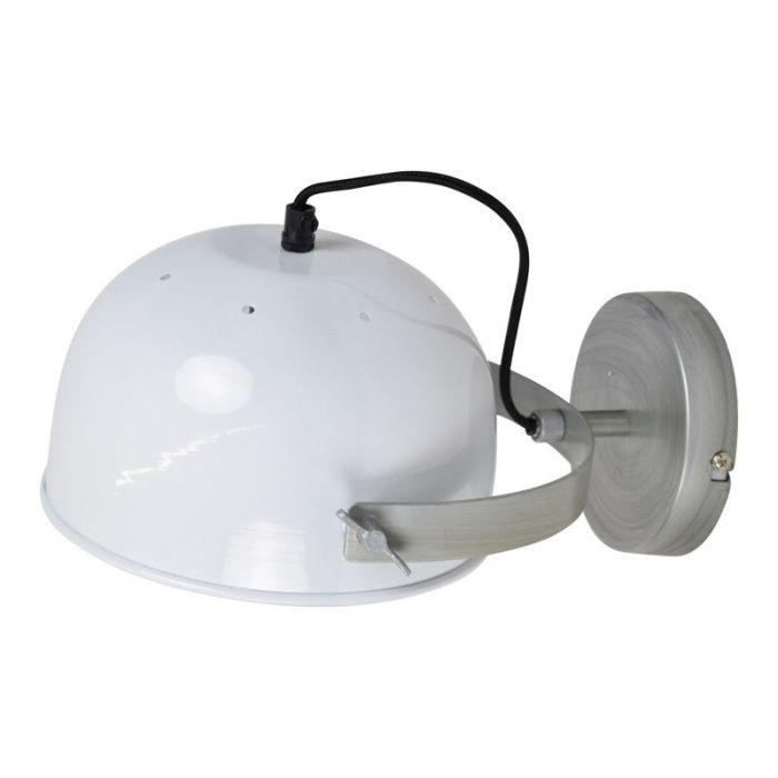 Witte, industriële wandlamp Ferman