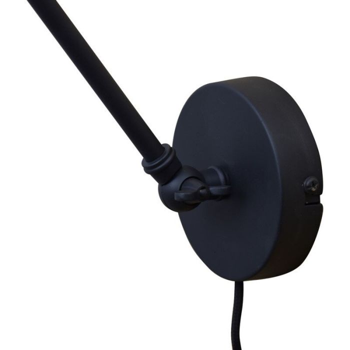 Knikbare wandlamp Orloni, Vintage zwart