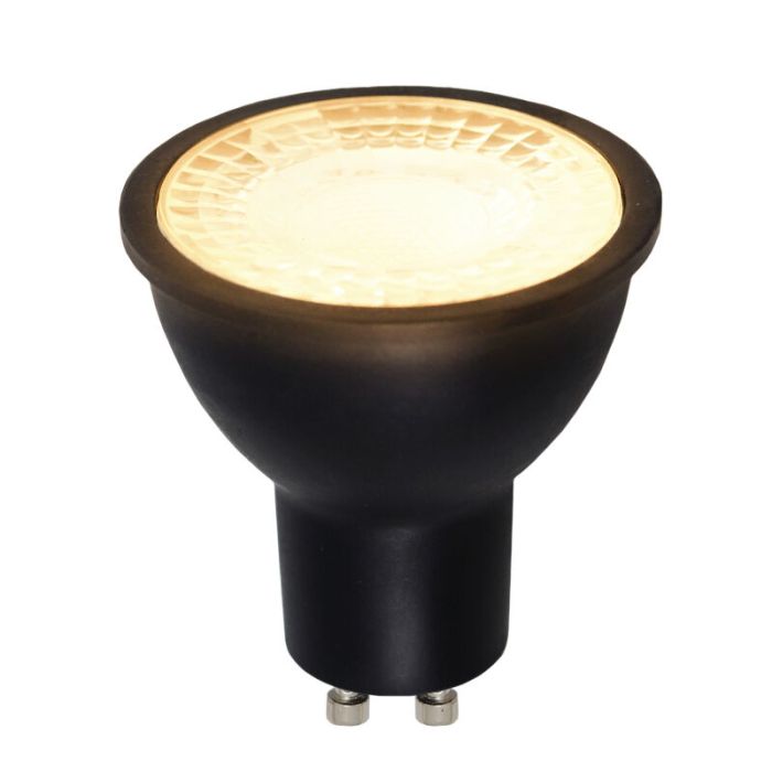 5-pack Zwarte dimbare GU10 LED spot Antonie, 5 Watt, 2700K (Warm wit)