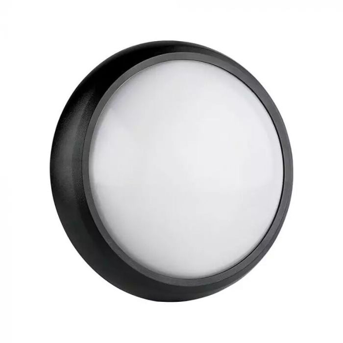 Zwarte portiekverlichting Xenia, 8W, 3000K, Rond