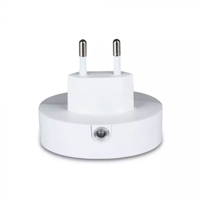 Ronde witte nachtlamp Kyrill, kunststof, 3000K (warm wit) LED