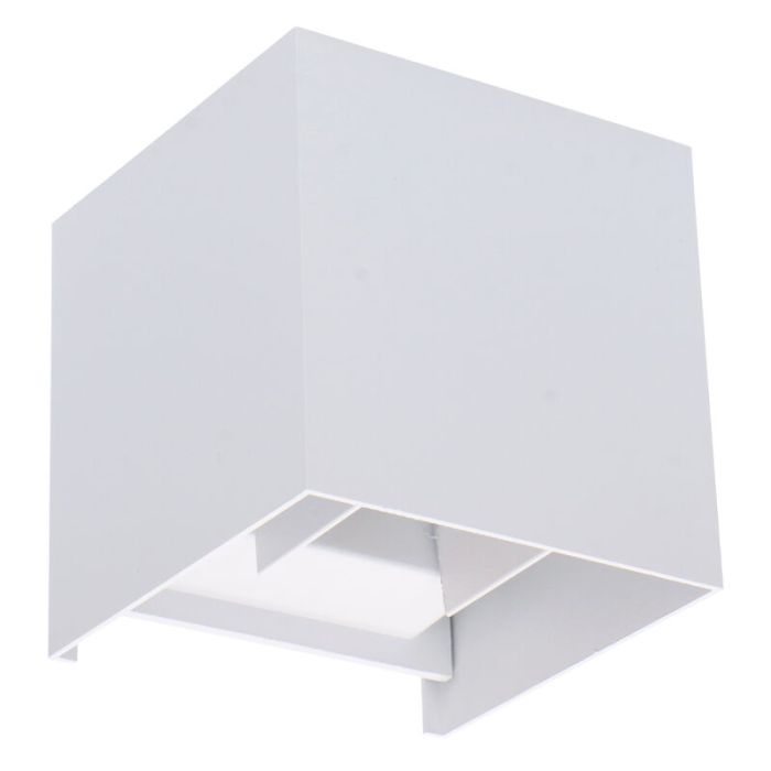 Witte up-down wandlamp Dion, 6w, warm wit, lichtstraal instelbaar, IP65