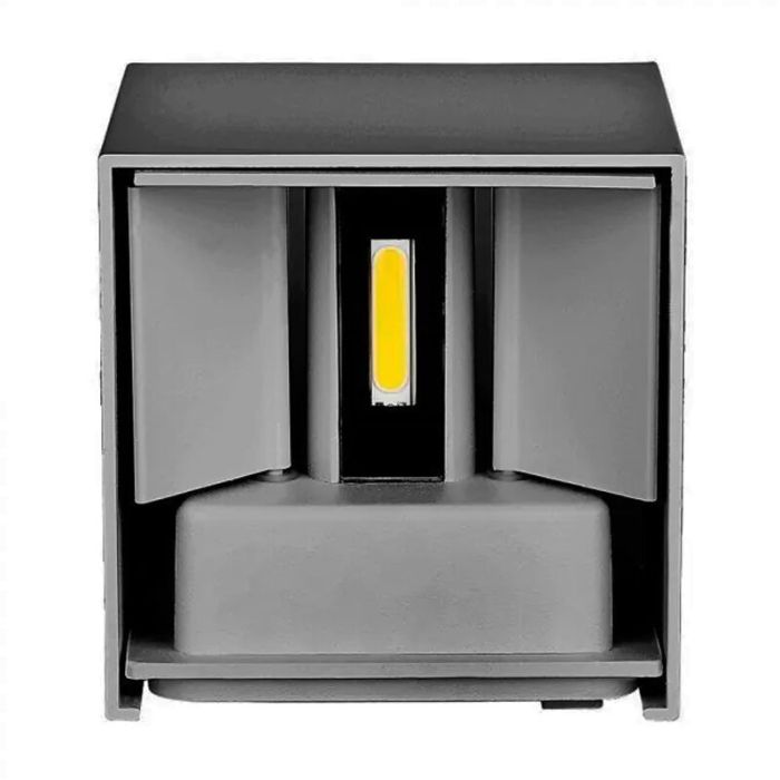 Grijze up-down wandlamp Dion, 6w, warm wit, lichtstraal instelbaar, IP65