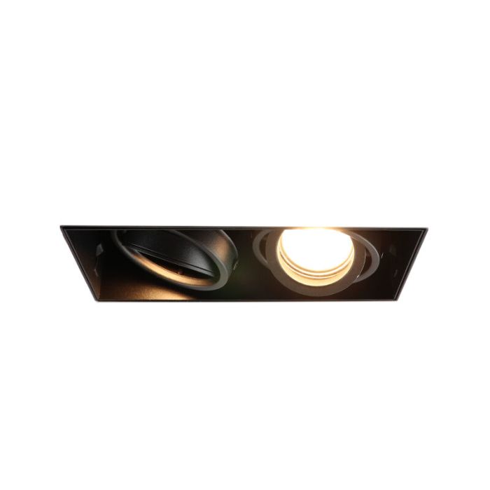 Zwarte trimless inbouwspot Joost, metaal, GU10 MR16