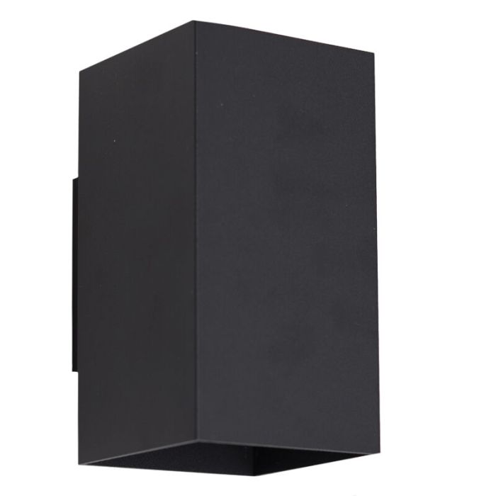 Moderne up down wandlamp Dalila, zwart, aluminium