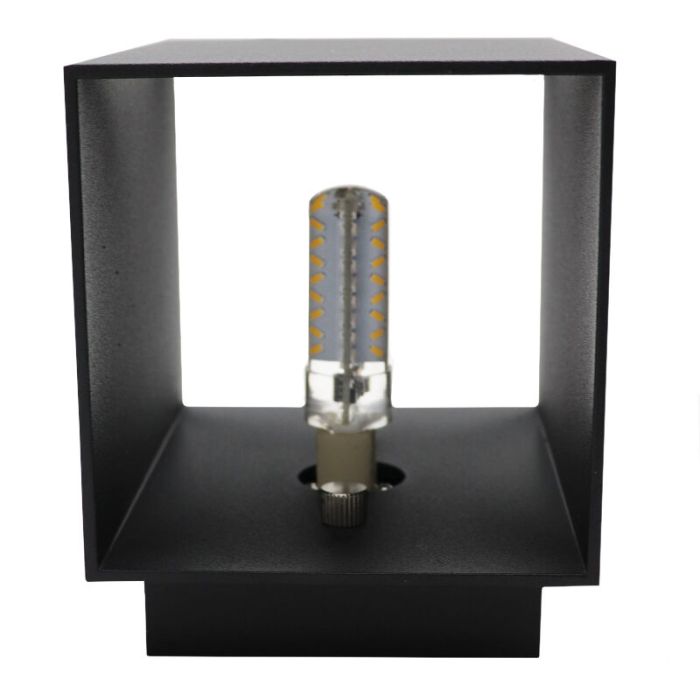 Moderne up down wandlamp Dalila, zwart, aluminium
