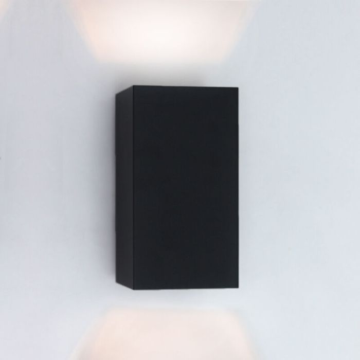 Moderne up down wandlamp Dalila, zwart, aluminium
