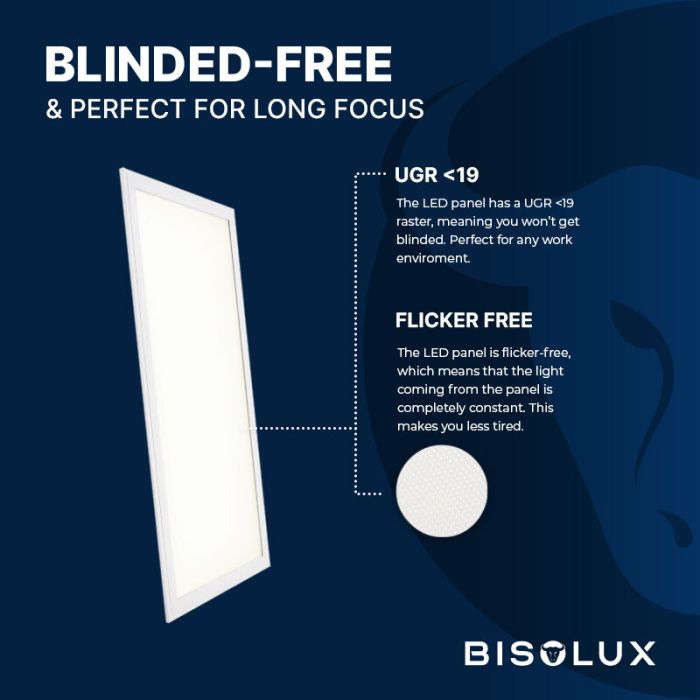 Bisolux LED paneel 60x120 - 60W - 4000K - UGR<19 - side-lit