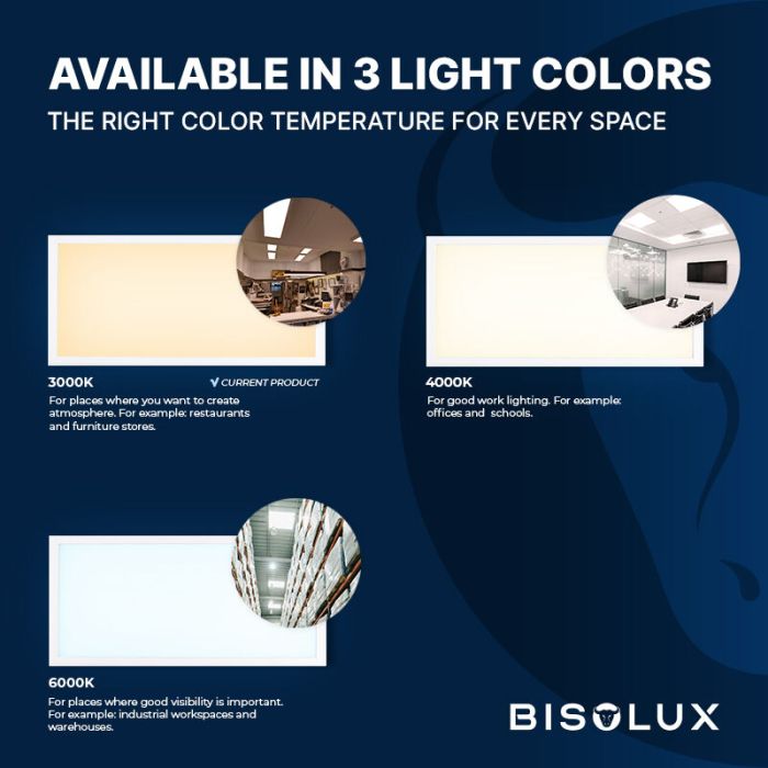 Bisolux LED paneel 30x120 - 38W - 3000K - dimbaar - UGR<19 - side-lit