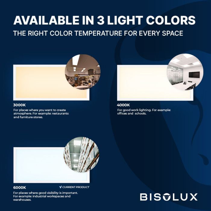 Bisolux LED paneel 30x120 - 38W - 6000K - dimbaar - UGR<19 - side-lit