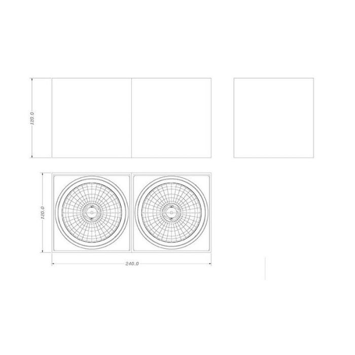 Moderne witte opbouwspot Harup, 2-spots