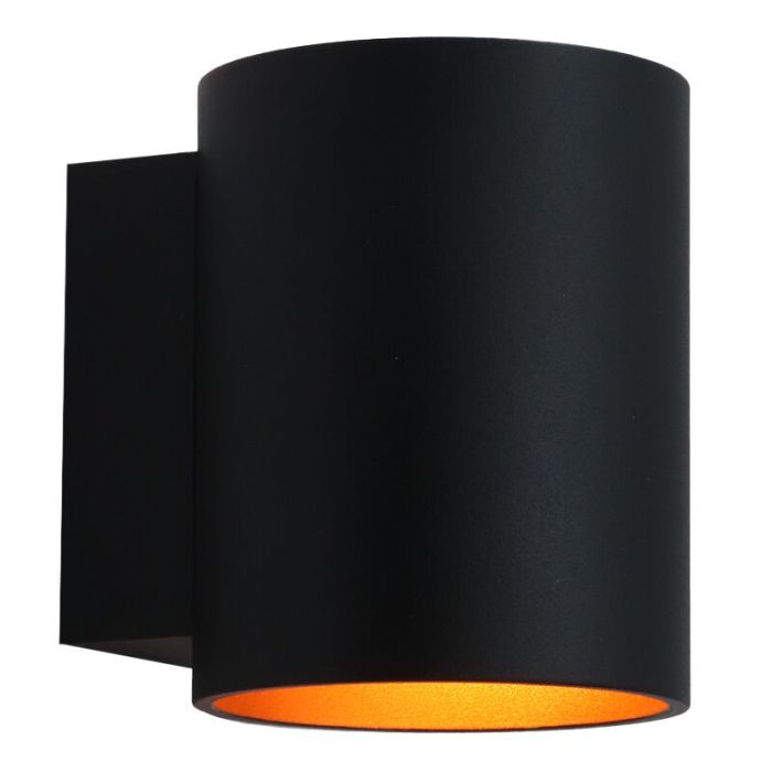 Dalila wandlamp rond - Zwart, modern