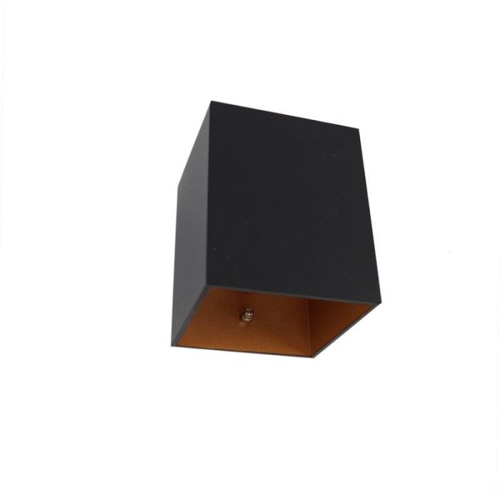 Zwarte wandlamp Dalila - Kubus, modern