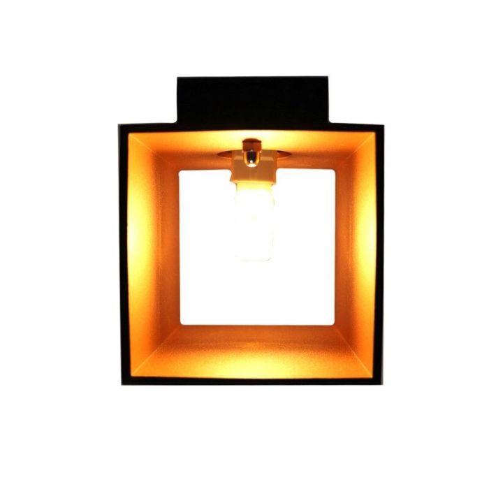 Zwarte wandlamp Dalila - Kubus, modern