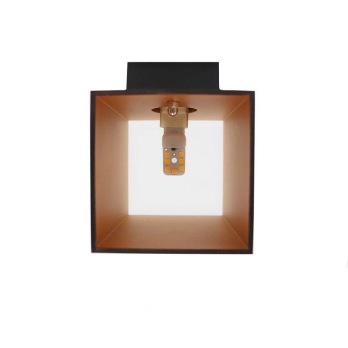 Zwarte wandlamp Dalila - Kubus, modern
