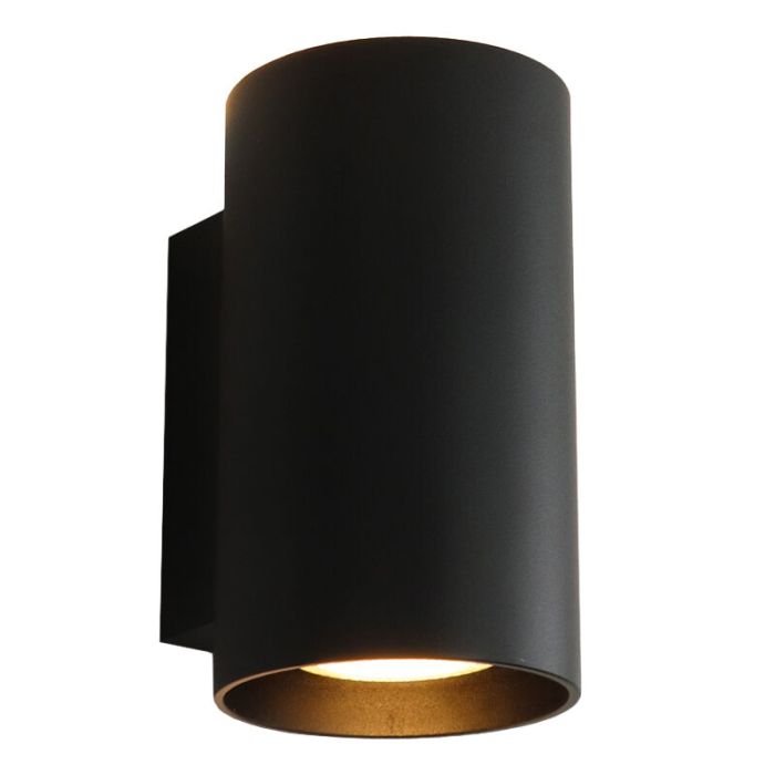Zwarte wandlamp Friso, zwart