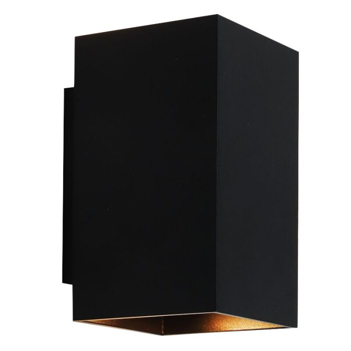 Zwarte wandlamp Friso, zwart