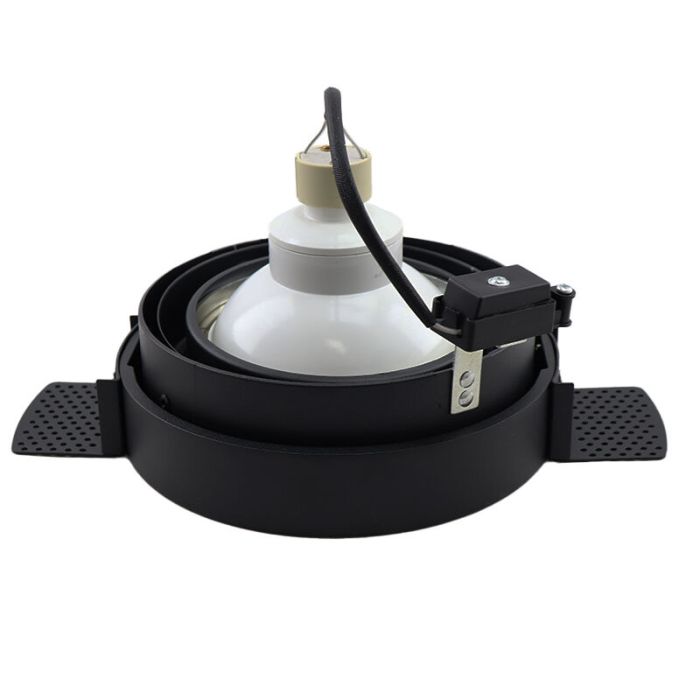 Moderne trimless inbouwspot zwart, wilhelm, GU10 AR111