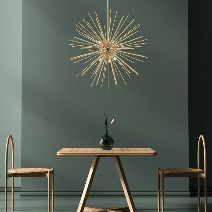 Design hanglamp Milos, goud, glas