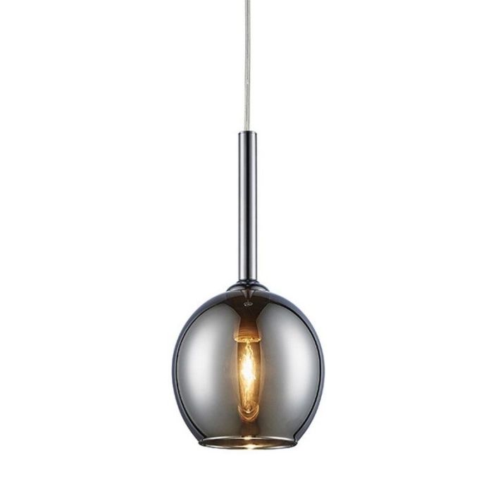Design hanglamp Gwendolynn, chroom, glas