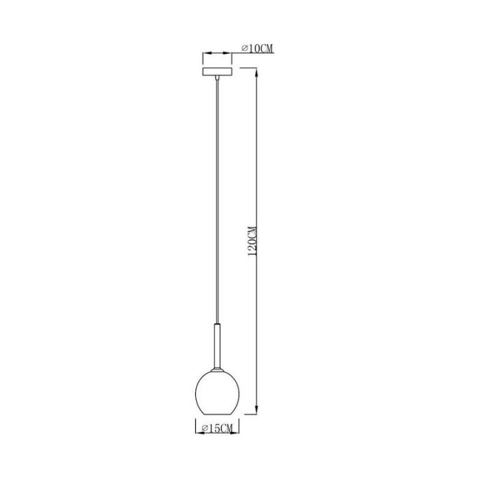 Design hanglamp Gwendolynn, chroom, glas
