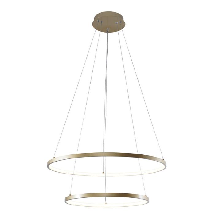 Design hanglamp goud, Kubra, 50W, warm tot koud wit verstelbare LED