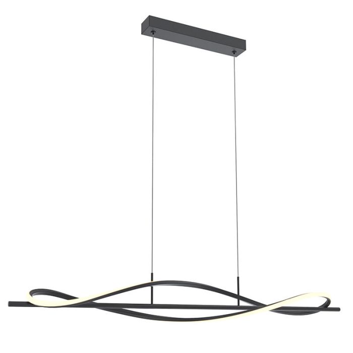 Moderne hanglamp zwart, Levon, 30W, 3000K LED, 3-staps dimbaar