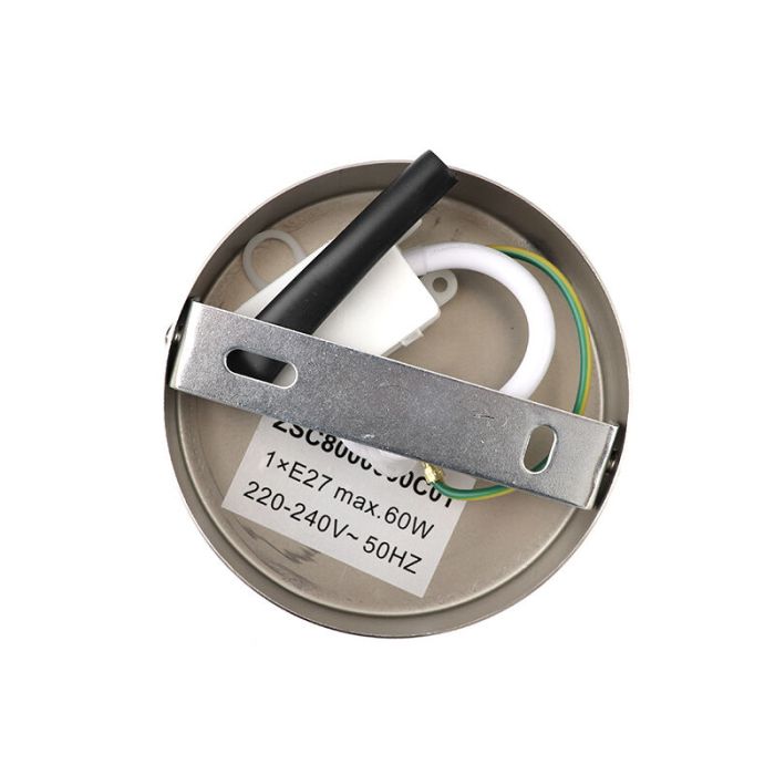 Rima plafondfitting met ring chroom, E27