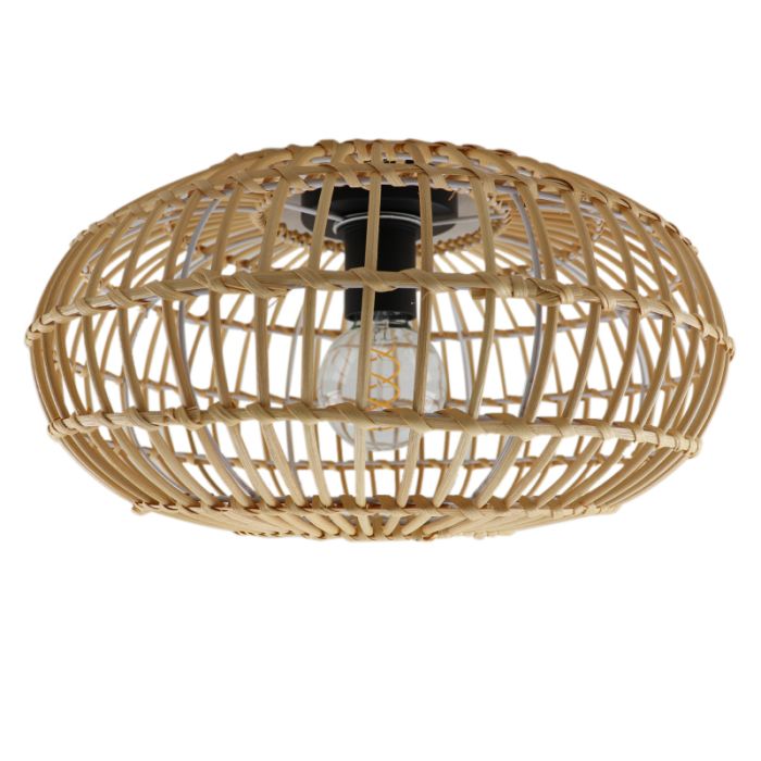 Rotan plafonnière Emilio, bruin, landelijk