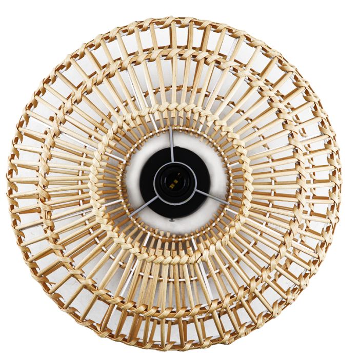 Rotan plafonnière Emilio, bruin, landelijk