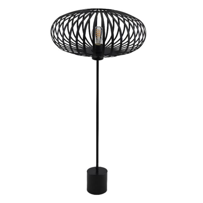 Industriële vloerlamp zwart, Lieve, met schakelaar