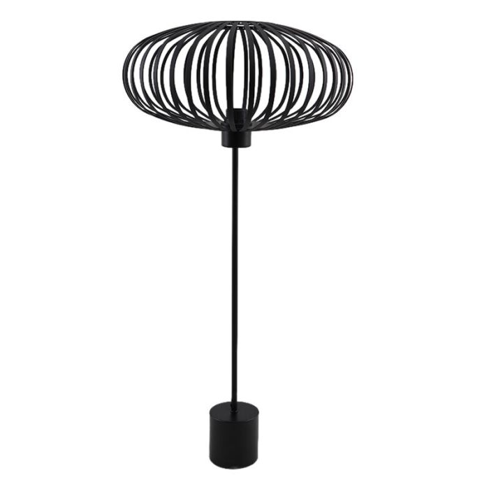 Industriële vloerlamp zwart, Lieve, met schakelaar